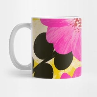 Hot Pink Colour Clash Florals Mug